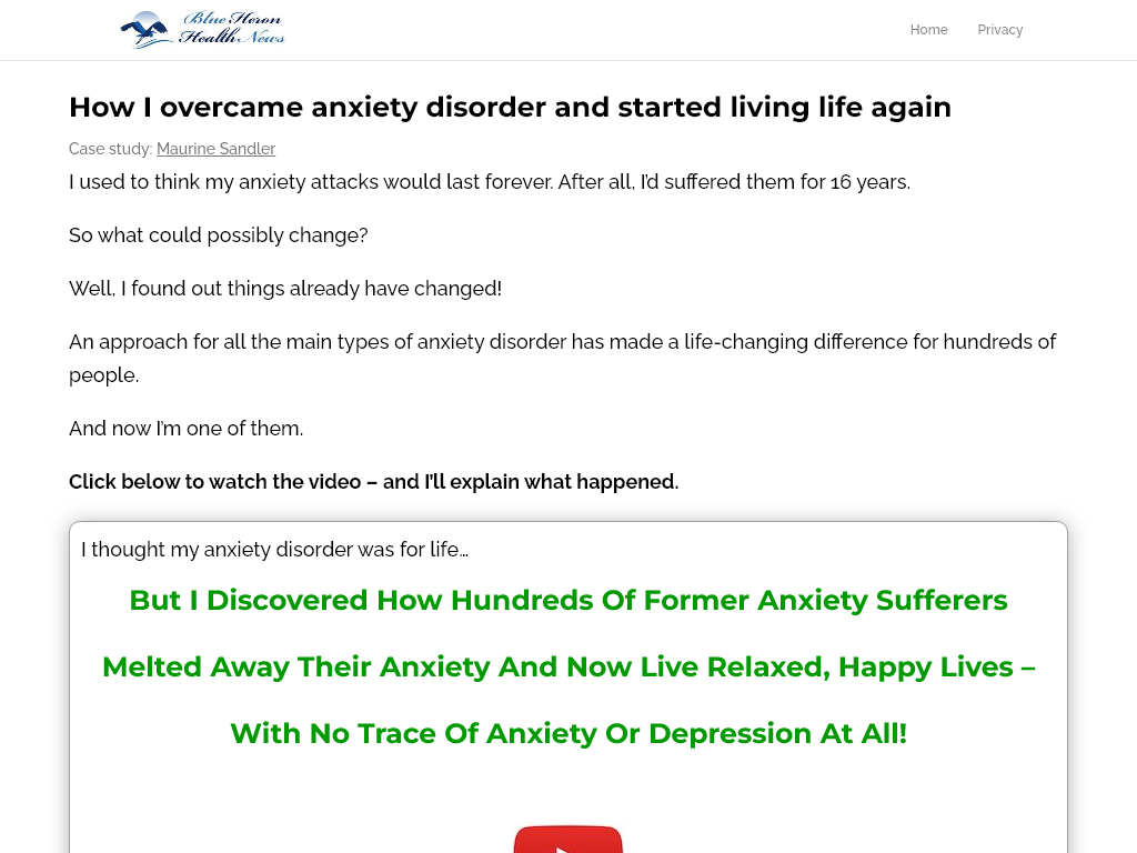 ANXIETY DISORDER REVIEW – MY 2 MONTH PROGRESS REPORT