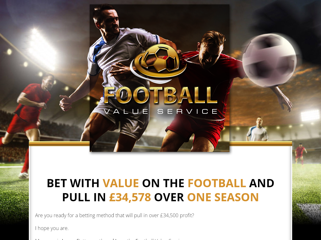 FOOTBALL VALUE SERVICE REVIEW : I SOLVED THE PROBLEM IN 2 HOURS