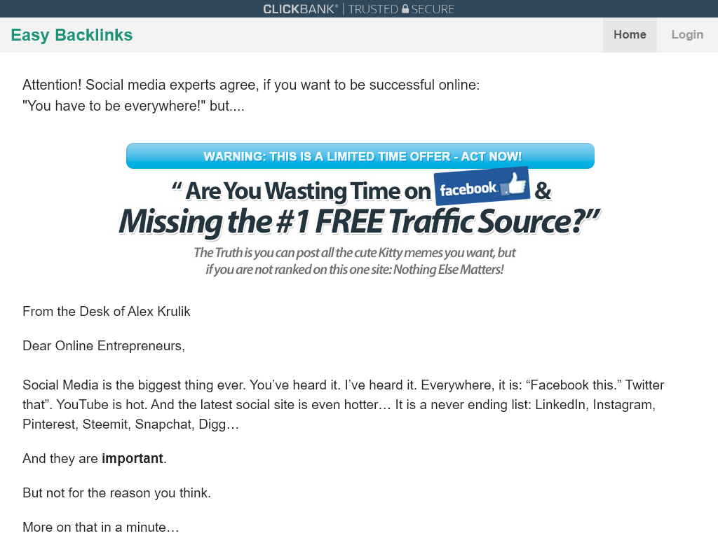 EASY BACKLINKS REVIEW – MY 24 HOUR RESULT SCARED ME