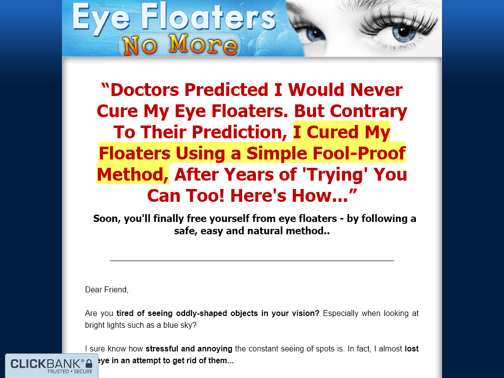 EYE FLOATERS NO MORE REVIEW : THE CLARITY I NEEDED