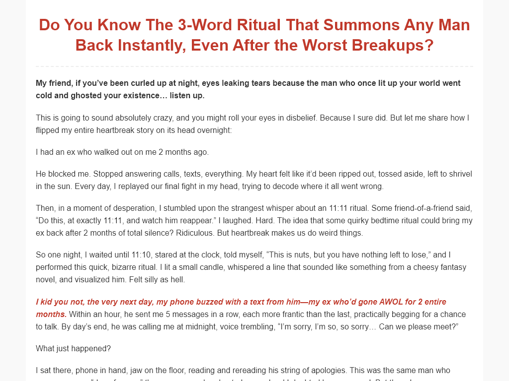 PULL YOUR EX BACK REVIEW : THE DAY I STOPPED WORRYING