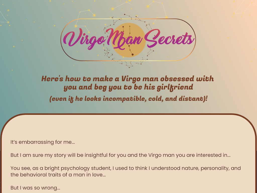 VIRGO MAN SECRETS REVIEW : MY OVERNIGHT SUCCESS STORY?